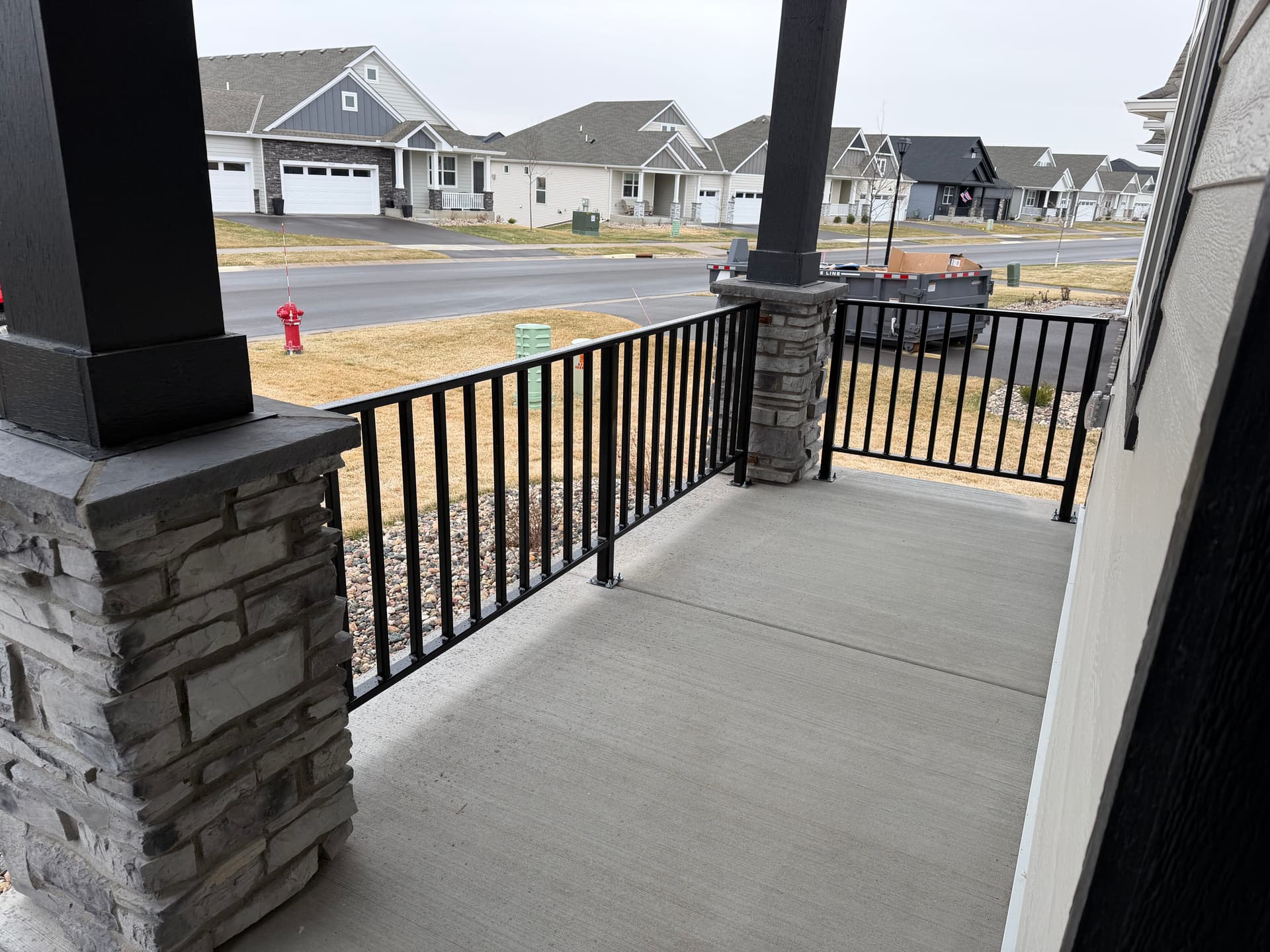 Gallery photos for Custom Steel Guardrails Added to a Repeat Customer's Porch: Image #1