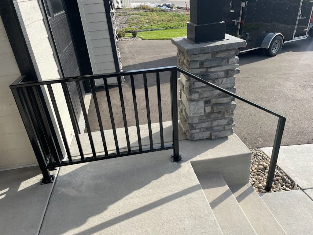 Project Sleek Metal Railing Installation for Porch Steps image